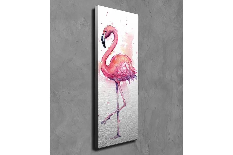 Canvas-taulu 30x80 cm - Flamingo pehmeissä pastelliväreissä - Vaaleanpunainen / Violetti / Musta - Sisustustuotteet - Taulu & taide - Canvas-taulu
