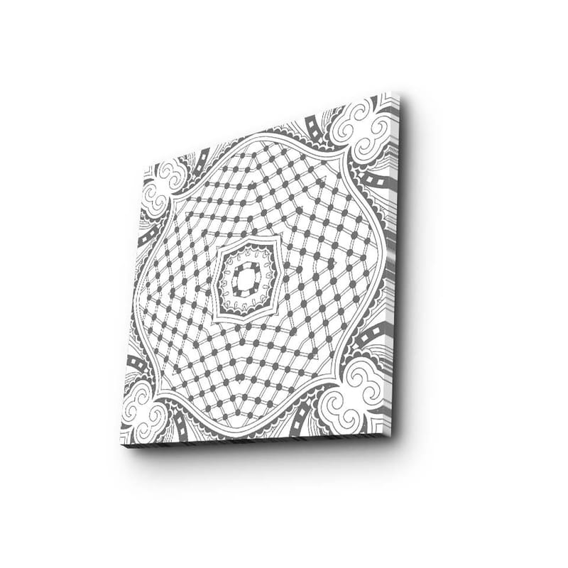 Canvas-taulu 45x45 cm - Abstrakti kuvio geometrisilla muodoilla ja viivoilla - Musta / Valkoinen / Harmaa - Sisustustuotteet - Taulu & taide - Canvas-taulu