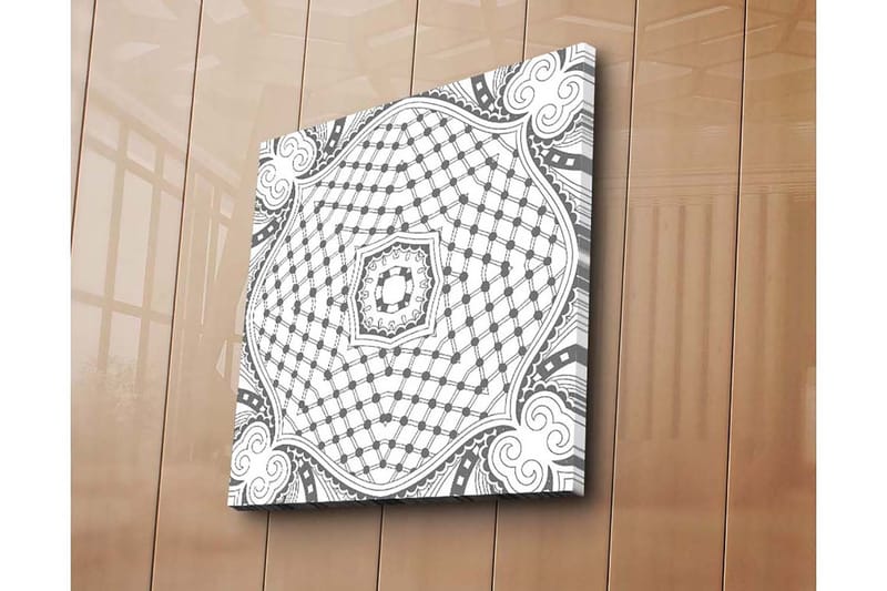 Canvas-taulu 45x45 cm - Abstrakti kuvio geometrisilla muodoilla ja viivoilla - Musta / Valkoinen - Sisustustuotteet - Taulu & taide - Canvas-taulu