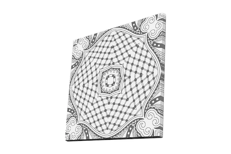 Canvas-taulu 45x45 cm - Abstrakti kuvio geometrisilla muodoilla ja viivoilla, Musta / Valkoinen