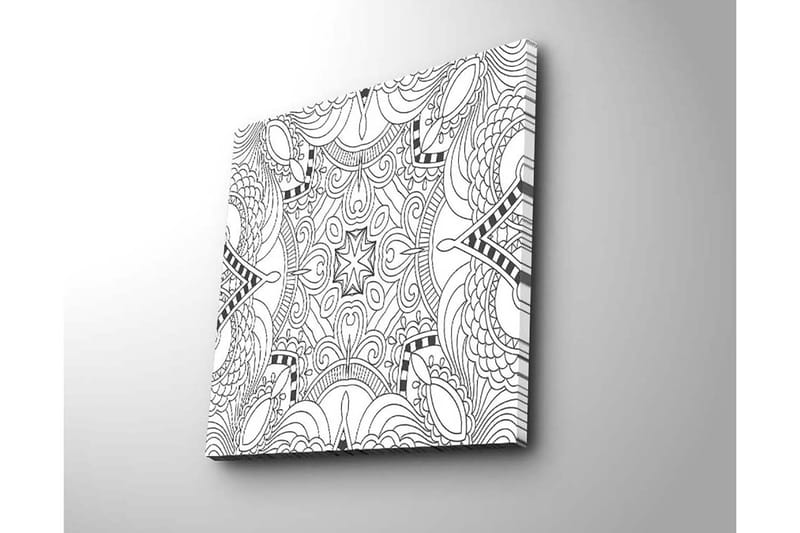 Canvas-taulu 45x45 cm - Abstrakti kuvio mustilla viivoilla ja muodoilla - Musta / Valkoinen - Sisustustuotteet - Taulu & taide - Canvas-taulu