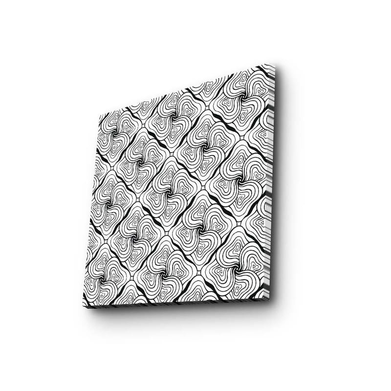 Canvas-taulu 45x45 cm - Abstrakti kuvio mustilla viivoilla ja valkoisilla pinnoilla - Musta / Valkoinen - Sisustustuotteet - Taulu & taide - Canvas-taulu