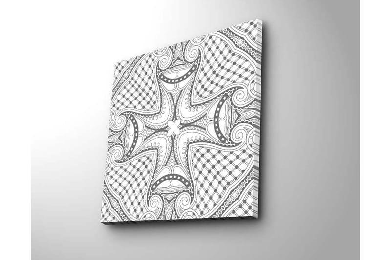 Canvas-taulu 45x45 cm - Abstrakti kuvio mustilla viivoilla ja yksityiskohdilla - Musta / Valkoinen - Sisustustuotteet - Taulu & taide - Canvas-taulu