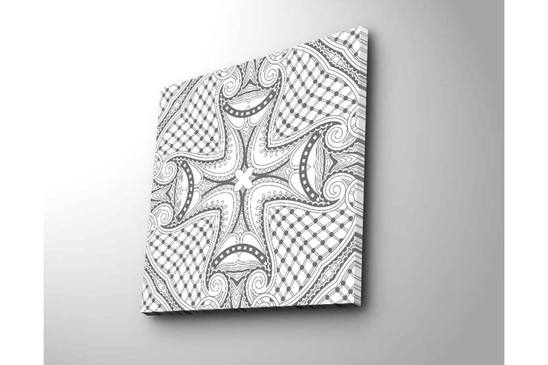 Canvas-taulu 45x45 cm - Abstrakti kuvio mustilla viivoilla ja yksityiskohdilla - Musta / Valkoinen - Sisustustuotteet - Taulu & taide - Canvas-taulu