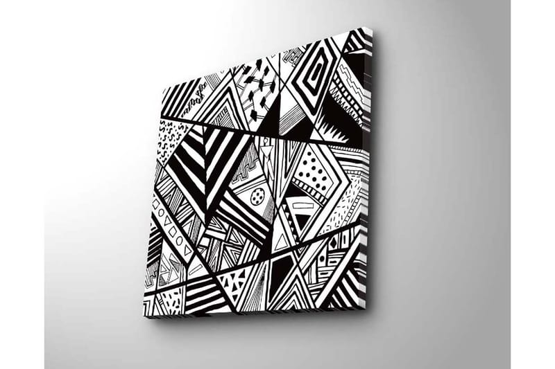 Canvas-taulu 45x45 cm - Abstrakti sommitelma geometrisilla kuvioilla mustavalkoisena - Musta / Valkoinen - Sisustustuotteet - Taulu & taide - Canvas-taulu