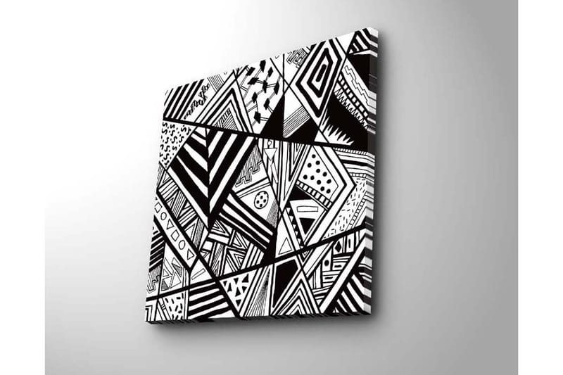 Canvas-taulu 45x45 cm - Abstrakti sommitelma geometrisilla kuvioilla mustavalkoisena - Musta / Valkoinen - Sisustustuotteet - Taulu & taide - Canvas-taulu