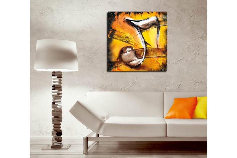 Canvas-taulu 45x45 cm - Abstrakti sommitelma musiikillisilla elementeillä - Kulta / Musta / Ruskea - Sisustustuotteet - Taulu & taide - Canvas-taulu