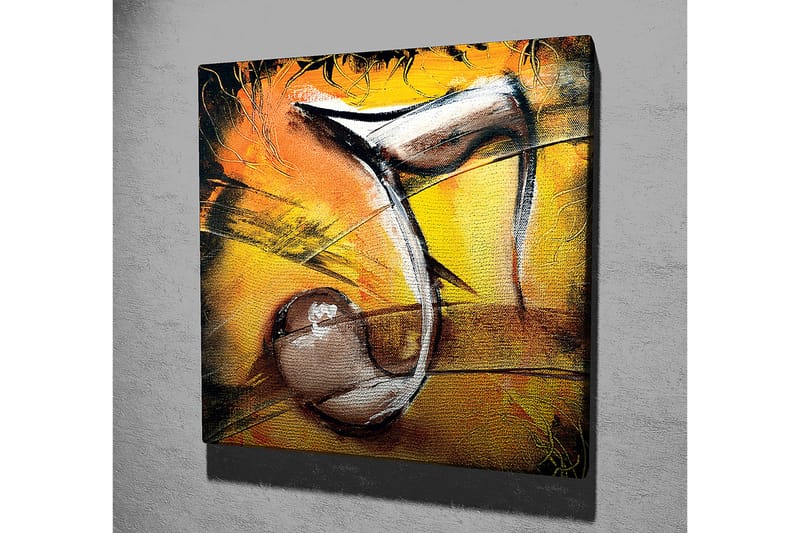 Canvas-taulu 45x45 cm - Abstrakti sommitelma musiikillisilla elementeillä - Kulta / Musta / Ruskea - Sisustustuotteet - Taulu & taide - Canvas-taulu
