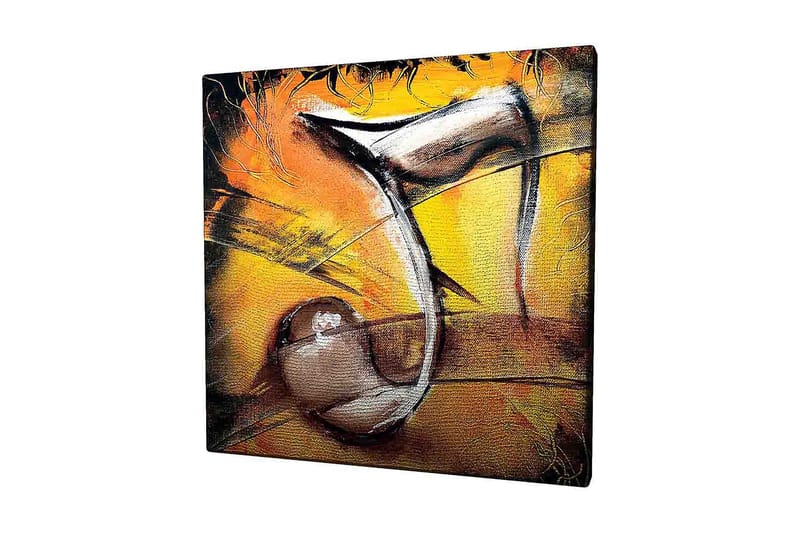 Canvas-taulu 45x45 cm - Abstrakti sommitelma musiikillisilla elementeillä, Kulta / Musta / Ruskea