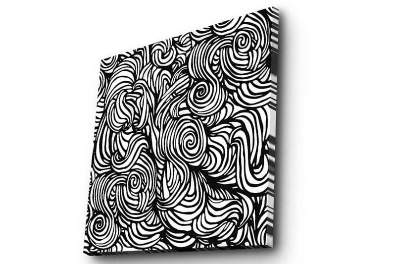 Canvas-taulu 45x45 cm - Abstrakti sommitelma mustavalkoisilla spiraaleilla - Musta / Valkoinen - Sisustustuotteet - Taulu & taide - Canvas-taulu