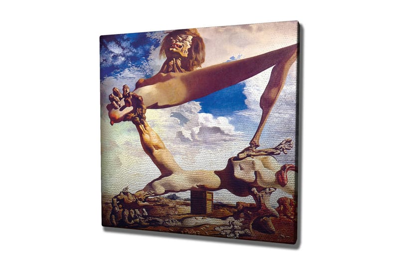 Canvas-taulu 45x45 cm - Abstrakti sommitelma surrealistisilla muodoilla ja hahmoilla - Beige / Ruskea / Sininen - Sisustustuotteet - Taulu & taide - Canvas-taulu