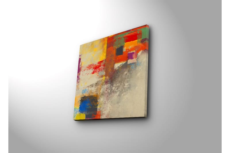 Canvas-taulu 45x45 cm - Abstrakti sommitelma värikkäillä geometrisilla muodoilla - Punainen / Keltainen / Sininen - Sisustustuotteet - Taulu & taide - Canvas-taulu
