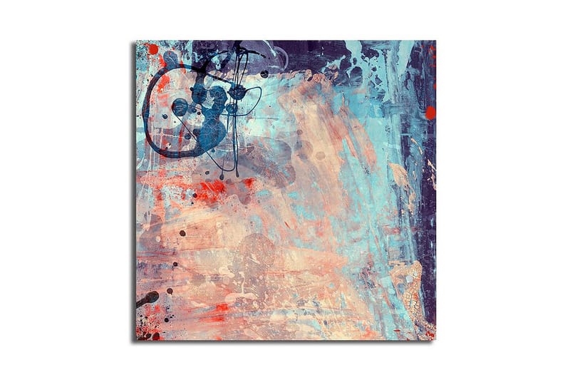 Canvas-taulu 45x45 cm - Abstrakti sommitelma värikkäillä muodoilla ja viivoilla - Sininen / Punainen / Beige - Sisustustuotteet - Taulu & taide - Canvas-taulu