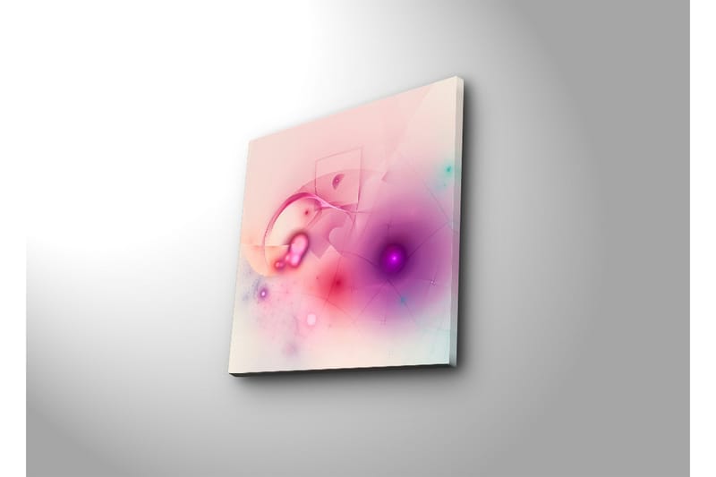 Canvas-taulu 45x45 cm - Abstrakti sommitelma pehmeillä muodoilla ja värisiirtymillä - Vaaleanpunainen / Violetti / Turkoosi - Sisustustuotteet - Taulu & taide - Canvas-taulu