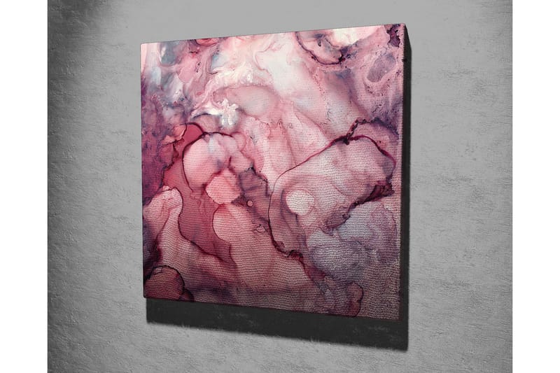 Canvas-taulu 45x45 cm - Abstrakti sommitelma pehmeillä, virtaavilla muodoilla vaaleanpunaisissa sävyissä - Tummanpunainen / Vaaleanpunainen / Burgundi - Sisustustuotteet - Taulu & taide - Canvas-taulu