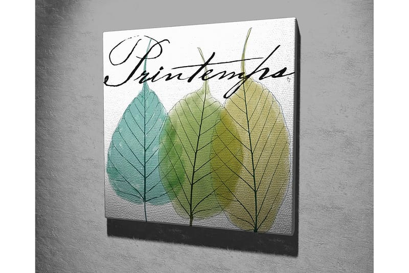 Canvas-taulu 45x45 cm - Kauniita lehtiä eri vihreän sävyissä - Vihreä / Vaaleansininen / Keltavihreä - Sisustustuotteet - Taulu & taide - Canvas-taulu