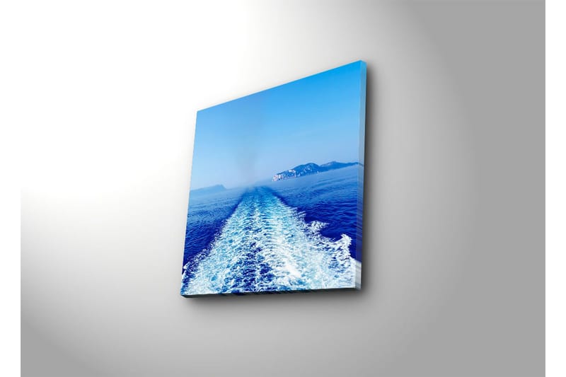 Canvas-taulu 45x45 cm - Kirkas sininen merinäköala ja venereitti kohti kaukaisia kallioita - Sininen / Valkoinen - Sisustustuotteet - Taulu & taide - Canvas-taulu