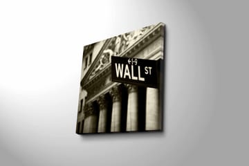 Canvas-taulu 45x45 cm - Kyltti, jossa teksti WALL ST korostettuna - Musta / Valkoinen / Harmaa - Sisustustuotteet - Taulu & taide - Canvas-taulu