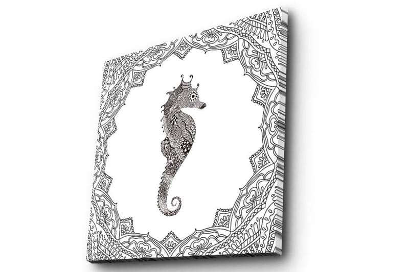 Canvas-taulu 45x45 cm - Merilohikäärme yksityiskohtaisessa mustavalkoisessa tyylissä - Musta / Valkoinen - Sisustustuotteet - Taulu & taide - Canvas-taulu