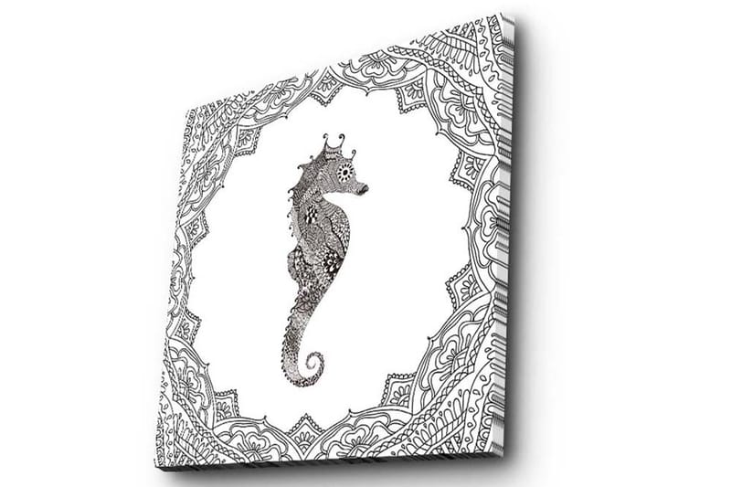 Canvas-taulu 45x45 cm - Merilohikäärme yksityiskohtaisessa mustavalkoisessa tyylissä - Musta / Valkoinen - Sisustustuotteet - Taulu & taide - Canvas-taulu