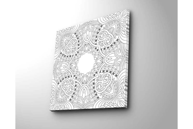 Canvas-taulu 45x45 cm - Monimutkainen kuvio geometrisilla ja orgaanisilla muodoilla - Musta / Valkoinen - Sisustustuotteet - Taulu & taide - Canvas-taulu