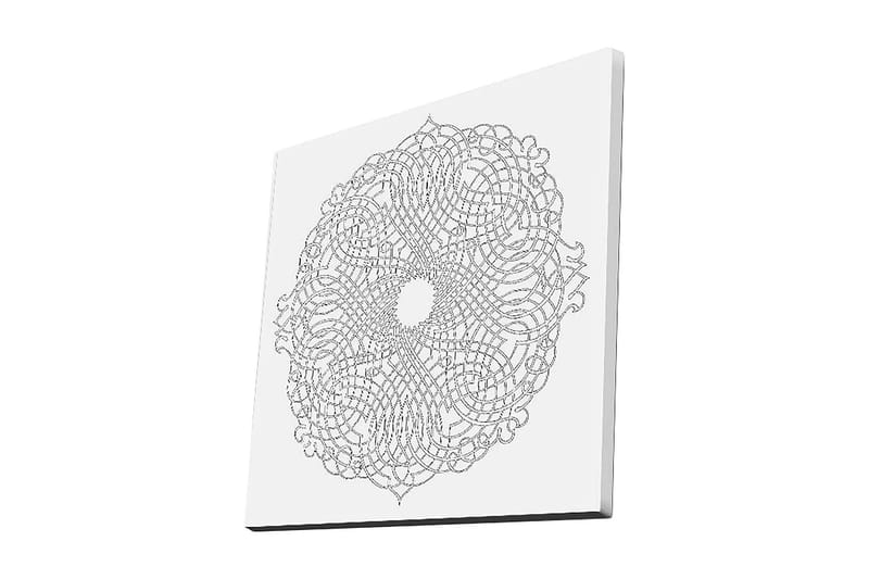 Canvas-taulu 45x45 cm - Monimutkainen mandala viivoilla ja kuvioilla, Musta / Valkoinen