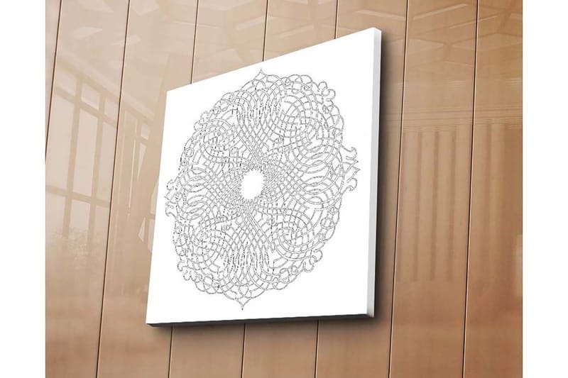 Canvas-taulu 45x45 cm - Monimutkainen mandala viivoilla ja kuvioilla - Musta / Valkoinen - Sisustustuotteet - Taulu & taide - Canvas-taulu
