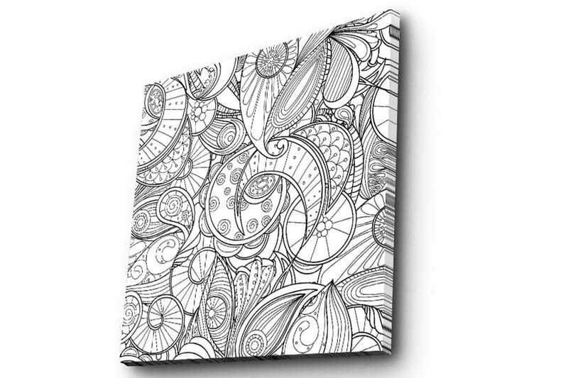 Canvas-taulu 45x45 cm - Monimutkainen simpukoiden ja spiraalien kuvio - Musta / Valkoinen - Sisustustuotteet - Taulu & taide - Canvas-taulu