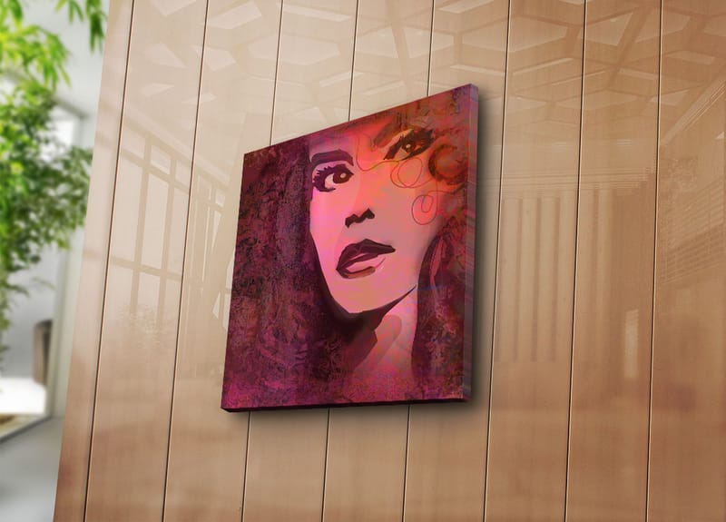 Canvas-taulu 45x45 cm - Muotokuva ilmeikkäistä naisista - Tummanpunainen / Violetti / Vaaleanpunainen - Sisustustuotteet - Taulu & taide - Canvas-taulu