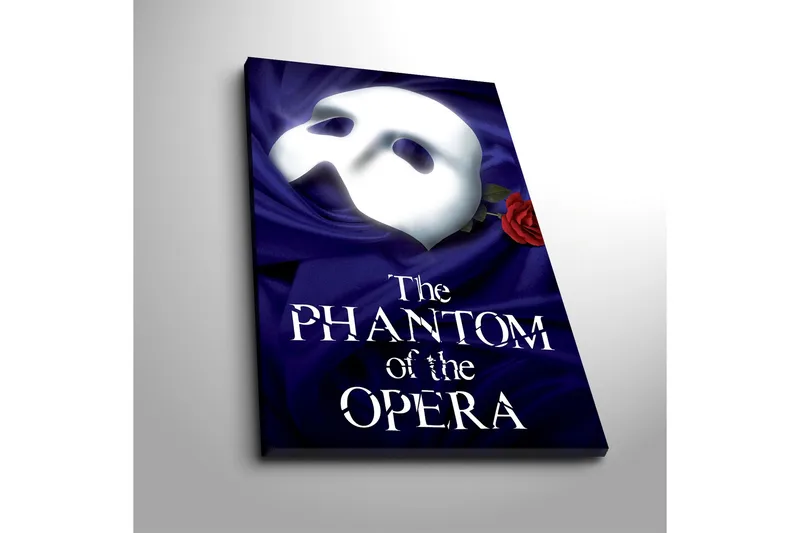 Canvas-taulu 45x45 cm - Naamio punaisella ruusulla syvänsinistä taustaa vasten - Syvän sininen / Valkoinen / Punainen - Sisustustuotteet - Taulu & taide - Canvas-taulu