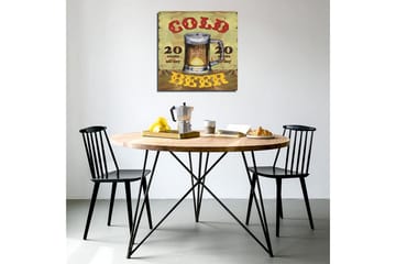 Canvas-taulu 45x45 cm - Olutmuki tekstillä Cold Beer ja hintatiedoilla - Vihreä / Ruskea / Punainen - Sisustustuotteet - Taulu & taide - Canvas-taulu