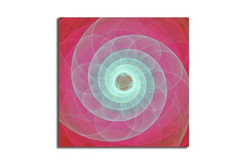 Canvas-taulu 45x45 cm - Spiraalikuvio pehmeissä pastelliväreissä, Vaaleanpunainen / Mintunvihreä