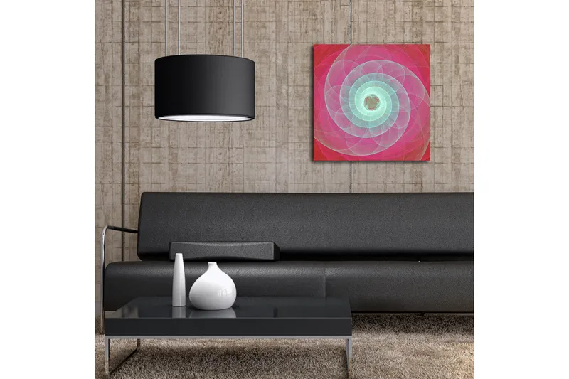 Canvas-taulu 45x45 cm - Spiraalikuvio pehmeissä pastelliväreissä - Vaaleanpunainen / Mintunvihreä - Sisustustuotteet - Taulu & taide - Canvas-taulu