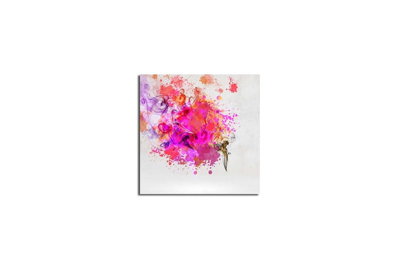 Canvas-taulu 45x45 cm - Värikäs abstrakti sommitelma riehakkailla väriräjähdyksillä - Vaaleanpunainen / Violetti / Oranssi - Sisustustuotteet - Taulu & taide - Canvas-taulu