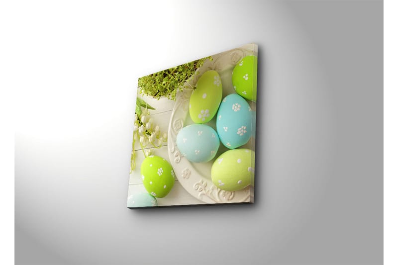 Canvas-taulu 45x45 cm - Värikkäät pääsiäismunat pastelliväreissä - Vihreä / Sininen / Valkoinen - Sisustustuotteet - Taulu & taide - Canvas-taulu