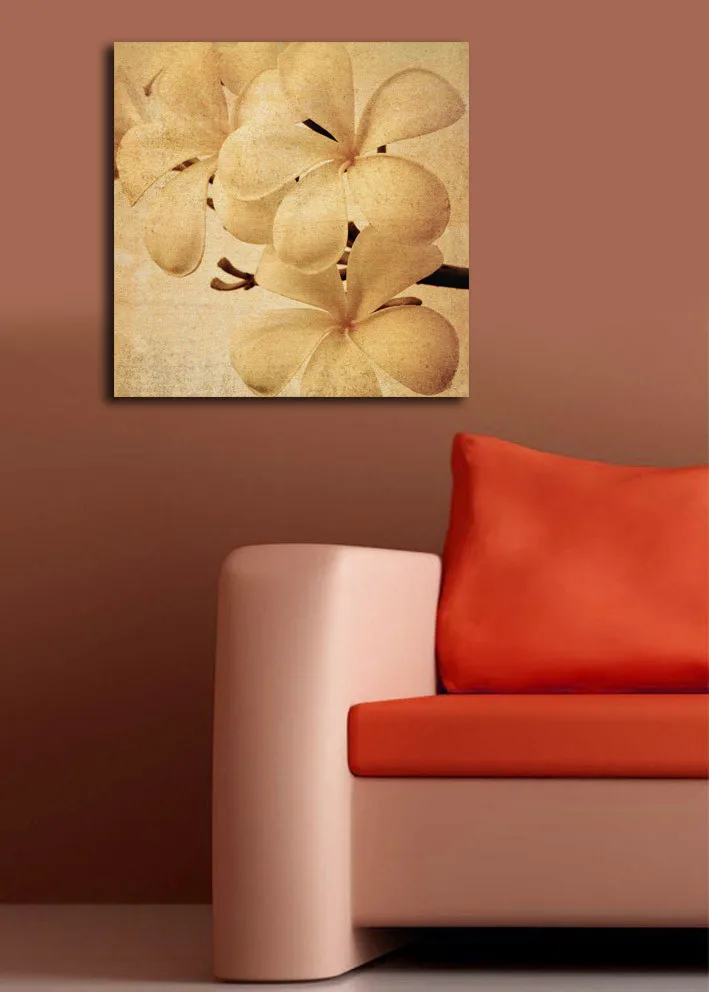 Canvas-taulu 45x45 cm - Valkoinen orkidea pehmeillä terälehdillä - Valkoinen / Beige / Ruskea - Sisustustuotteet - Taulu & taide - Canvas-taulu