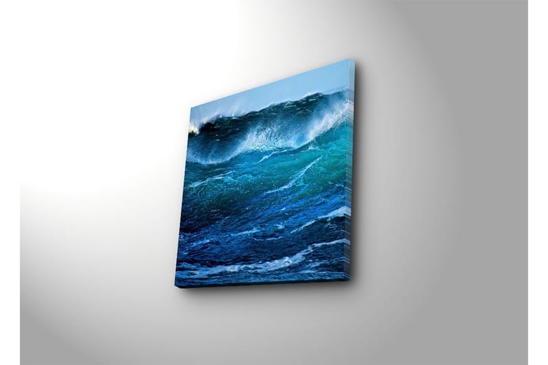 Canvas-taulu 45x45 cm - Voimakkaat valtameren aallot liikkeessä - Tummansininen / Turkoosi / Valkoinen - Sisustustuotteet - Taulu & taide - Canvas-taulu