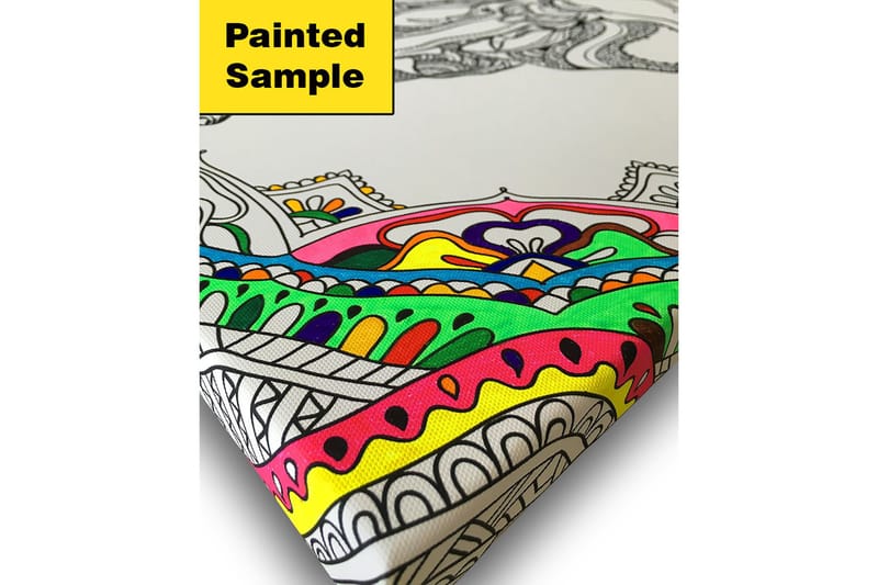 Canvas-taulu 45x45 cm - Yksityiskohtainen perhonen koristekuvioilla - Musta / Valkoinen - Sisustustuotteet - Taulu & taide - Canvas-taulu