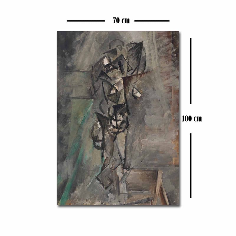 Canvas taulu 70x100 cm - Abstrakti figuratiivinen sommitelma, jossa keskitytään ihmishahmoon - Harmaa / Musta / Ruskea - Sisustustuotteet - Taulu & taide - Canvas-taulu