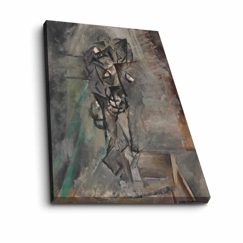 Canvas taulu 70x100 cm - Abstrakti figuratiivinen sommitelma, jossa keskitytään ihmishahmoon - Harmaa / Musta / Ruskea - Sisustustuotteet - Taulu & taide - Canvas-taulu