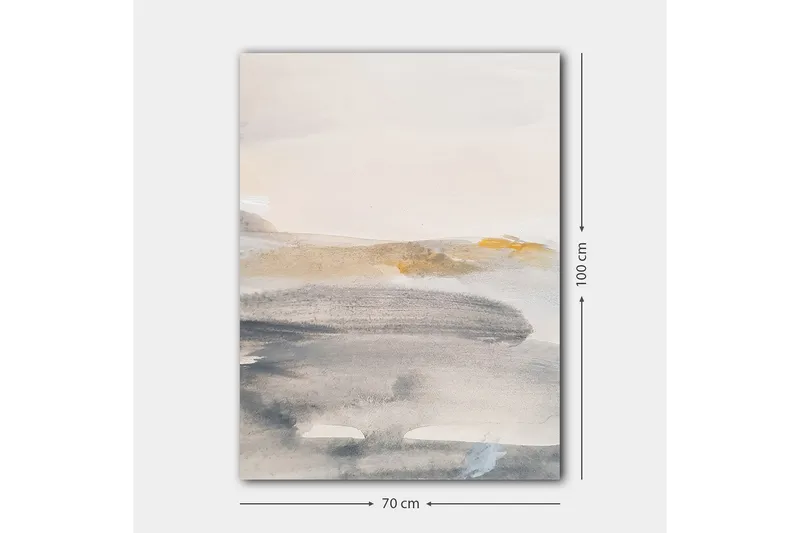 Canvas taulu 70x100 cm - Abstrakti maisema pehmeillä värisiirtymillä - Harmaa / Beige / Vaaleansininen - Sisustustuotteet - Taulu & taide - Canvas-taulu