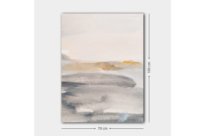 Canvas taulu 70x100 cm - Abstrakti maisema pehmeillä värisiirtymillä - Harmaa / Beige / Vaaleansininen - Sisustustuotteet - Taulu & taide - Canvas-taulu