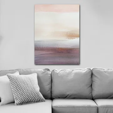 Canvas taulu 70x100 cm - Abstrakti maisema pehmeillä pastellisävyisillä värisiirtymillä - Vaaleanpunainen / Beige / Violetti - Sisustustuotteet - Taulu & taide - Canvas-taulu