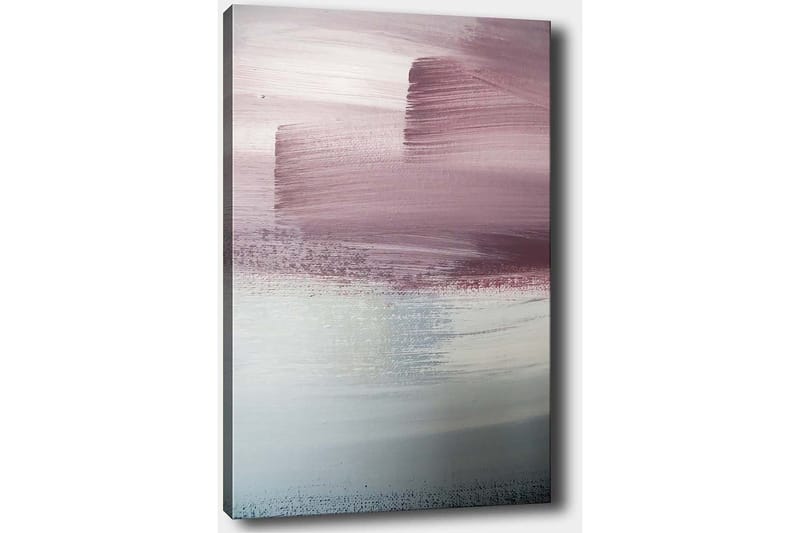 Canvas taulu 70x100 cm - Abstrakti maisema pehmeillä vaaleanpunaisen ja sinisen sävyillä - Vaaleanpunainen / Sininen / Harmaa - Sisustustuotteet - Taulu & taide - Canvas-taulu