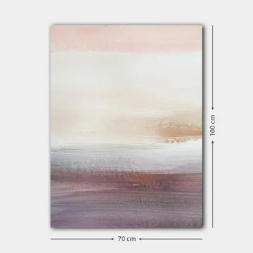 Canvas taulu 70x100 cm - Abstrakti maisema pehmeillä pastellisävyisillä värisiirtymillä - Vaaleanpunainen / Beige / Violetti - Sisustustuotteet - Taulu & taide - Canvas-taulu
