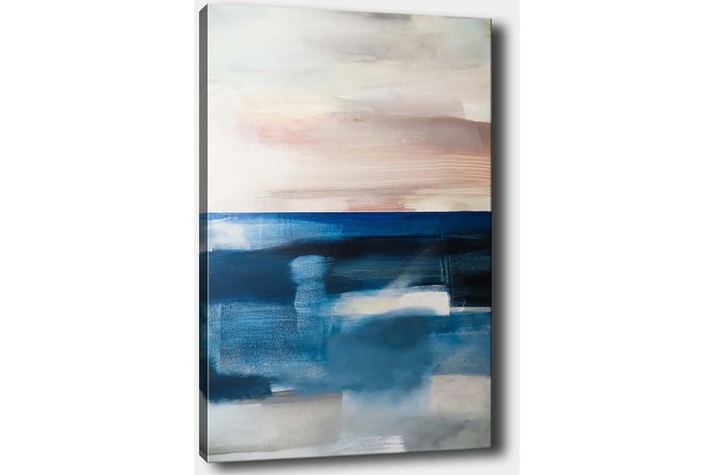 Canvas taulu 70x100 cm - Abstrakti merimaisema pehmeillä värisiirtymillä - Tummansininen / Vaaleansininen / Harmaa - Sisustustuotteet - Taulu & taide - Canvas-taulu