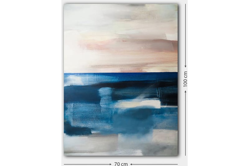 Canvas taulu 70x100 cm - Abstrakti merimaisema pehmeillä värisiirtymillä - Tummansininen / Vaaleansininen / Harmaa - Sisustustuotteet - Taulu & taide - Canvas-taulu