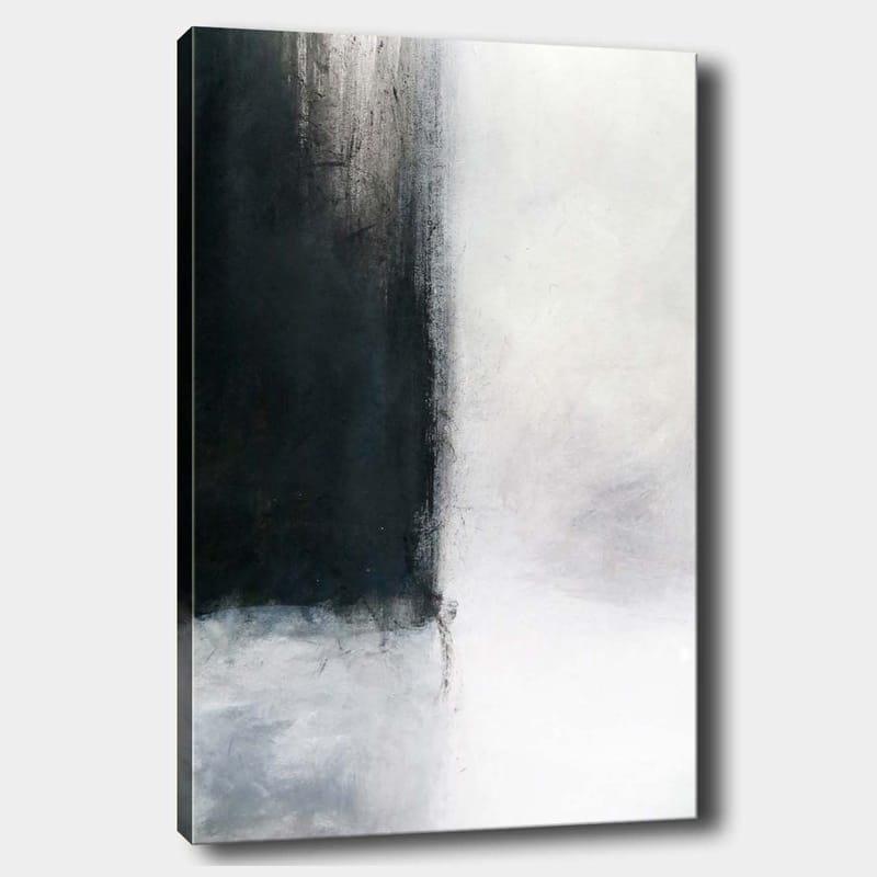 Canvas taulu 70x100 cm - Abstrakti sommitelma, jossa on kontrastia mustavalkoisella värillä, Musta / Valkoinen