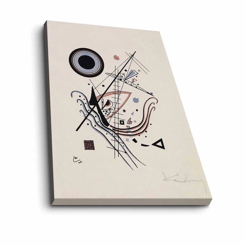 Canvas taulu 70x100 cm - Abstrakti sommitelma, jossa ympyröitä ja viivoja on harmonisessa tasapainossa - Musta / Punainen / Sininen - Sisustustuotteet - Taulu & taide - Canvas-taulu