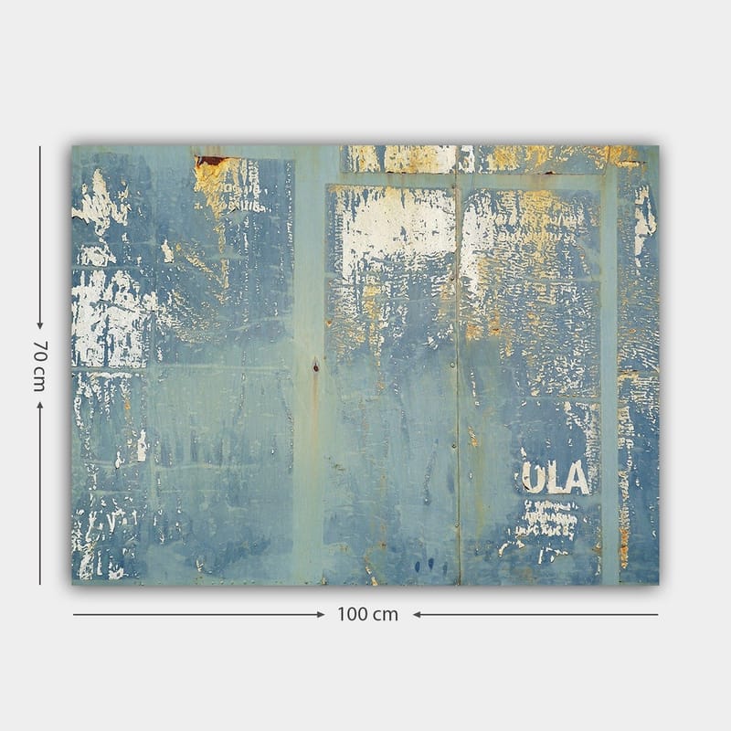 Canvas taulu 70x100 cm - Abstrakti sommitelma sinisten sävyjen ja tekstuurin elementeillä - Sininen / Valkoinen / Kulta - Sisustustuotteet - Taulu & taide - Canvas-taulu